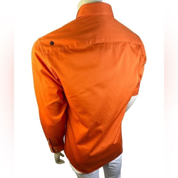 Jared Lang L/S Casual Orange Button Down w/Silver Metal Buttons Like New Size L - Picture 3 of 9